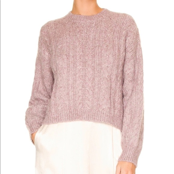 NWT Weekend Stories Alpaca Blend Antonia Cable‎ Crew Neck Pullover in Blush Pink - Picture 1 of 10
